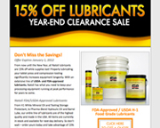 Eblast to Promote Natoli's Line of Food-Grade Lubricants